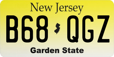 NJ license plate B68QGZ