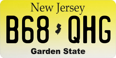 NJ license plate B68QHG
