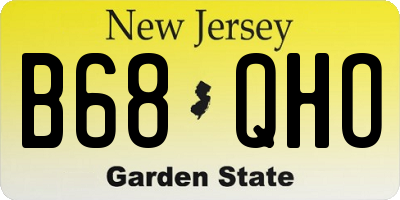 NJ license plate B68QHO