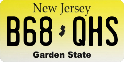 NJ license plate B68QHS