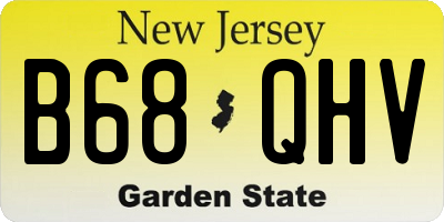 NJ license plate B68QHV