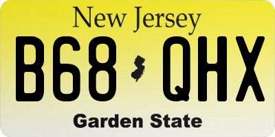 NJ license plate B68QHX