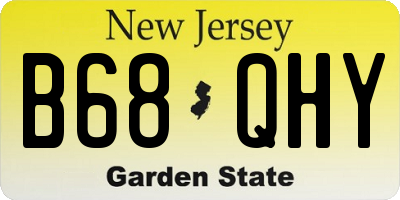 NJ license plate B68QHY