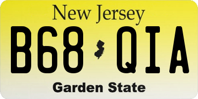 NJ license plate B68QIA