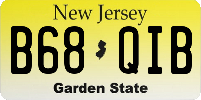 NJ license plate B68QIB