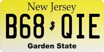 NJ license plate B68QIE