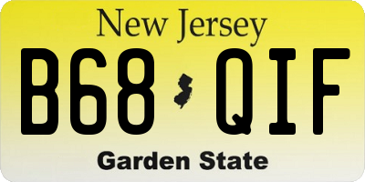 NJ license plate B68QIF