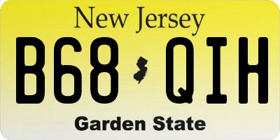 NJ license plate B68QIH