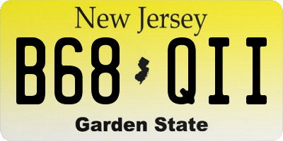 NJ license plate B68QII