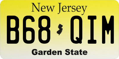 NJ license plate B68QIM