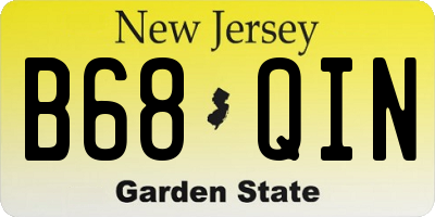 NJ license plate B68QIN