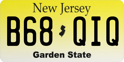 NJ license plate B68QIQ