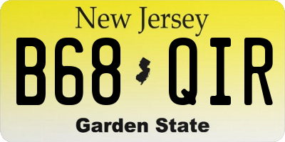NJ license plate B68QIR