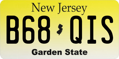 NJ license plate B68QIS