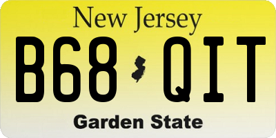 NJ license plate B68QIT