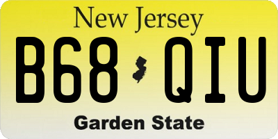 NJ license plate B68QIU