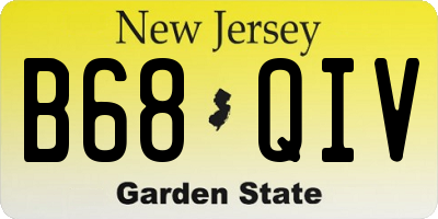 NJ license plate B68QIV