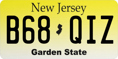 NJ license plate B68QIZ