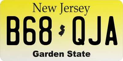 NJ license plate B68QJA