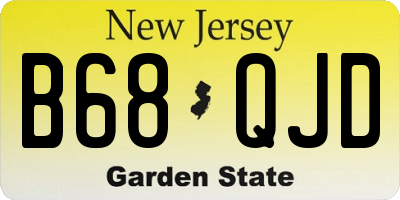 NJ license plate B68QJD