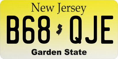 NJ license plate B68QJE
