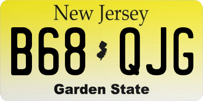 NJ license plate B68QJG