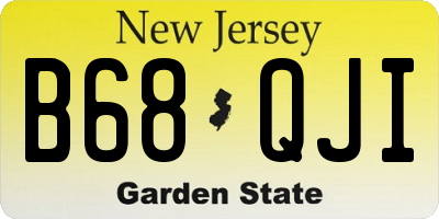 NJ license plate B68QJI