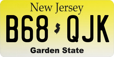NJ license plate B68QJK