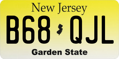 NJ license plate B68QJL