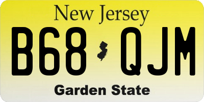 NJ license plate B68QJM