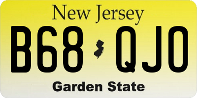NJ license plate B68QJO