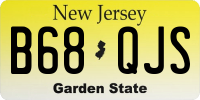 NJ license plate B68QJS