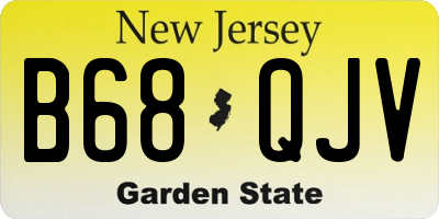 NJ license plate B68QJV