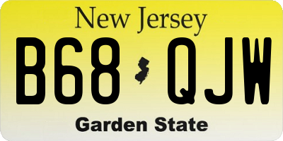 NJ license plate B68QJW