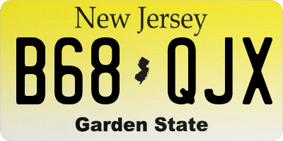 NJ license plate B68QJX