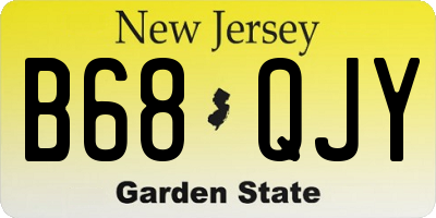 NJ license plate B68QJY