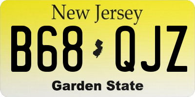 NJ license plate B68QJZ