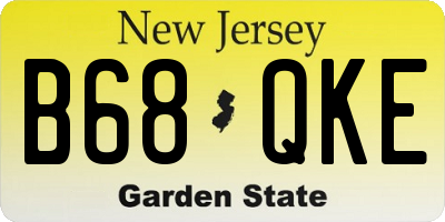 NJ license plate B68QKE