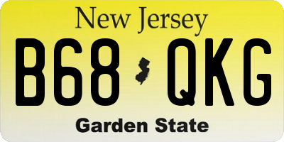 NJ license plate B68QKG