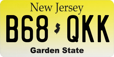 NJ license plate B68QKK