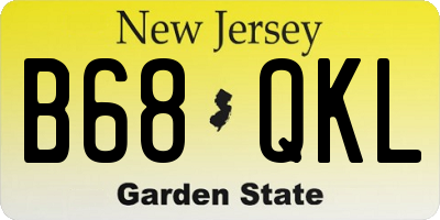 NJ license plate B68QKL