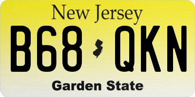 NJ license plate B68QKN