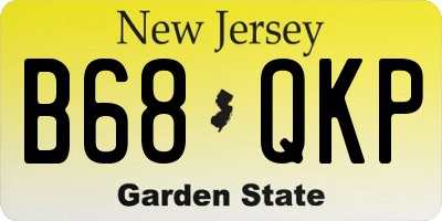 NJ license plate B68QKP