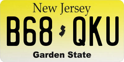 NJ license plate B68QKU