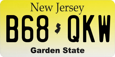 NJ license plate B68QKW
