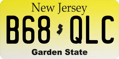 NJ license plate B68QLC