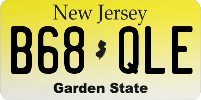 NJ license plate B68QLE