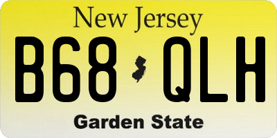 NJ license plate B68QLH