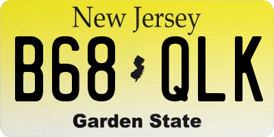 NJ license plate B68QLK