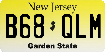 NJ license plate B68QLM